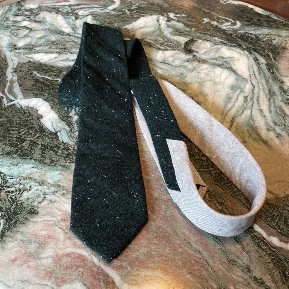 Hunter Green and Taupe Speckled Tie